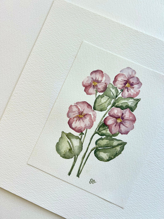 ‘Sweet Pansies’ Watercolour